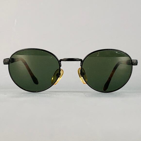 PERSOL Black Tortoiseshell Metal Round Sunglasses - Picture 1 of 8